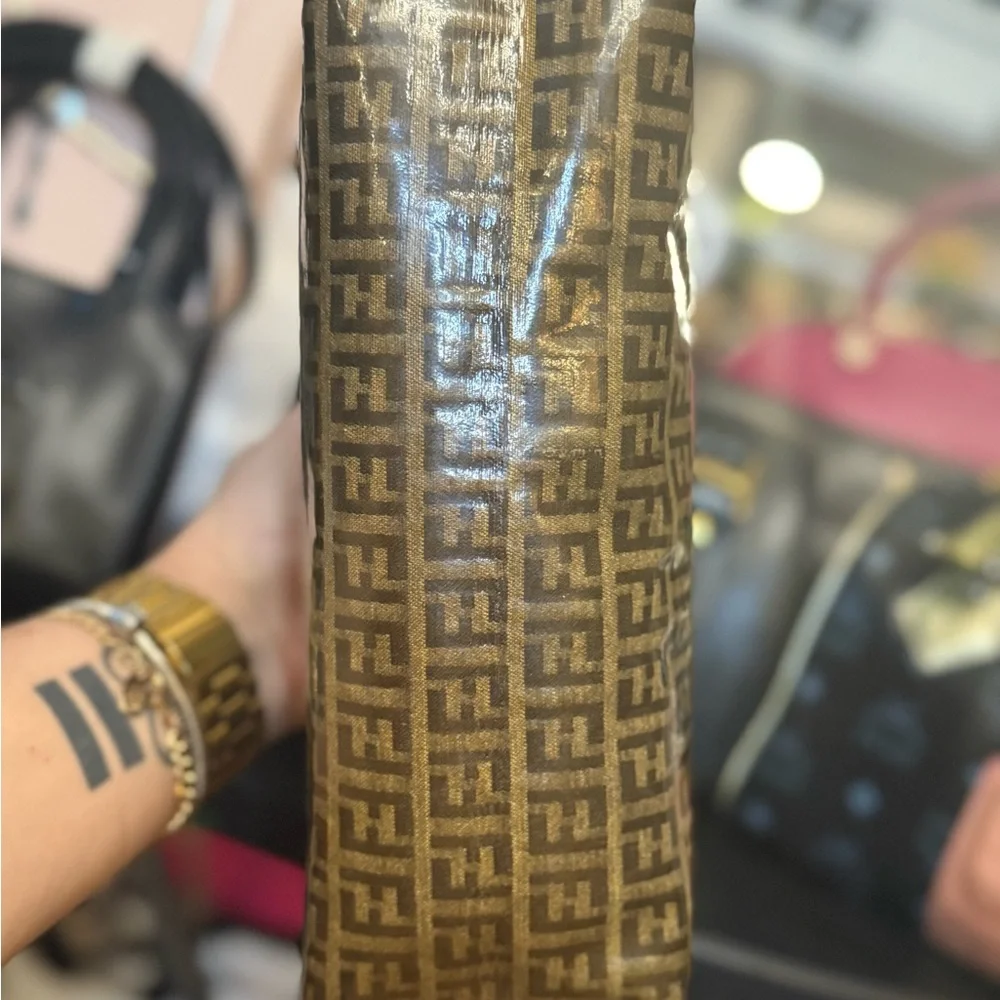 Fendi Vintage Zucchino Monogram Leather Clutch Bag Made in Italy - Picture 3 of 6